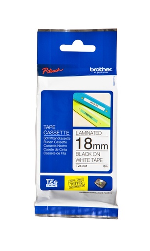 [931001] Labeltape Brother P-touch TZe-241 standaard 18mm zwart op wit