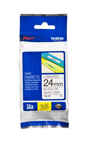 [931022] Ruban de lettrage Brother P-Touch TZe-251 standard 24mm noir sur blanc