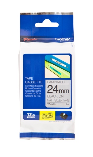 [930119] Labeltape Brother P-touch TZe-M951 metallic 24mm zwart op zilver