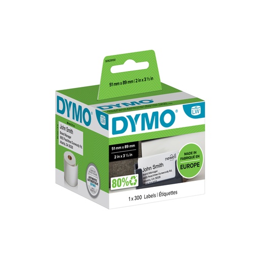 [817440] Etiquette Dymo LabelWriter carte de visite 51x89mm rouleau à 300 pièces blanc