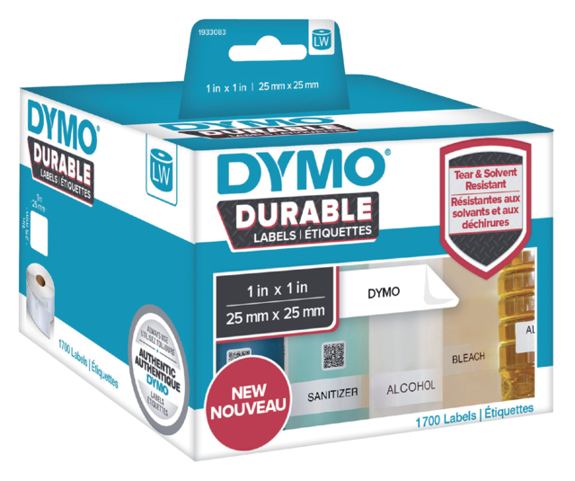 Etiquette Dymo LabelWriter Industriel 25x25mm 2 rouleaux x 850 pcs blanc
