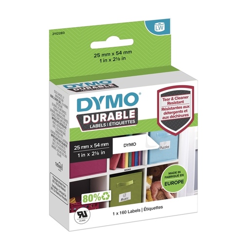 [817585] Etiquette Dymo LabelWriter Industriel 25x89mm rouleau 160 pièces blanc