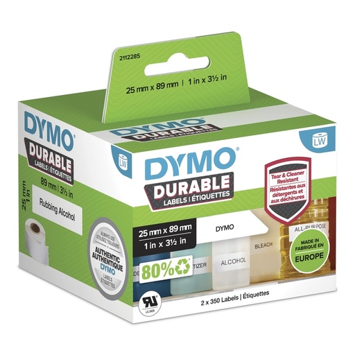 [817576] Etiquette Dymo LabelWriter Industriel 25x89mm 2 rouleaux x 350 pcs blanc