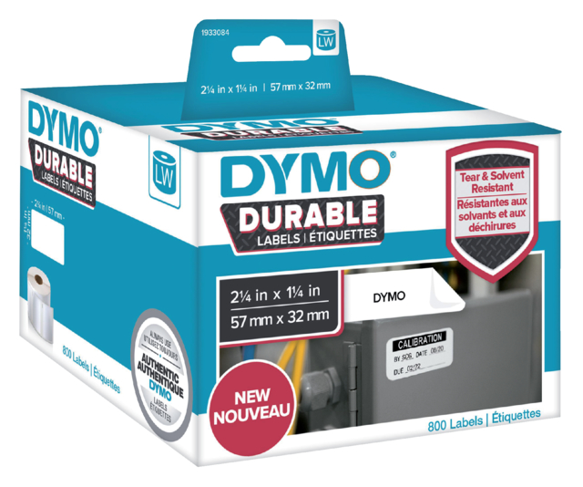 Etiket Dymo LabelWriter industrieel 32x57mm 1 rol á 800 stuks wit