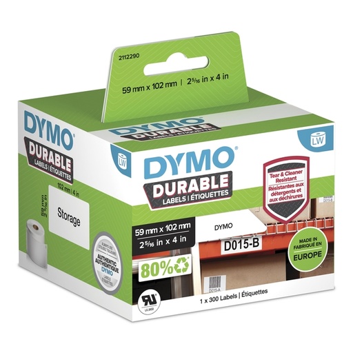 [817587] Etiquette Dymo LabelWriter Industriel 59x102mm rouleau 300 pièces blanc