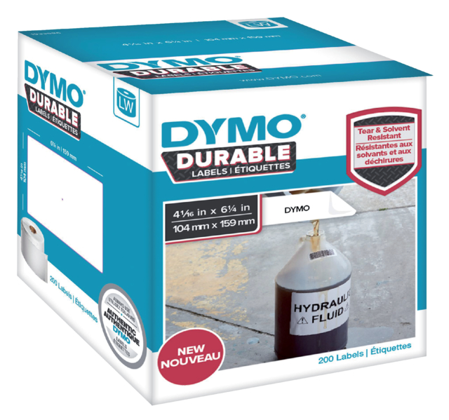 Etiquette Dymo LabelWriter Industriel 104x159mm  rouleau 200 pièces blanc