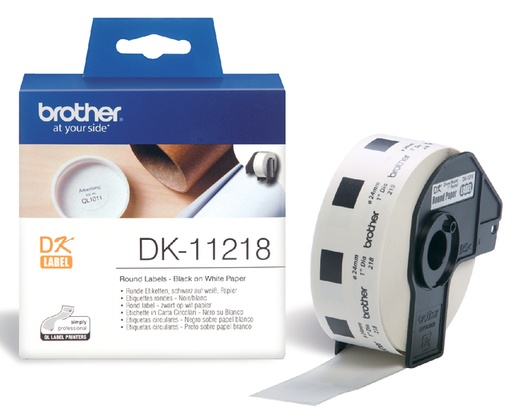 [817432] Etiquette Brother DK-11218 ronde 24mm 1 rouleau 1000 pièces blanc
