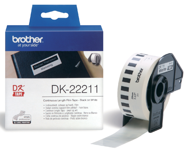 Etiket Brother DK-22211 29mm 15-meter witte film