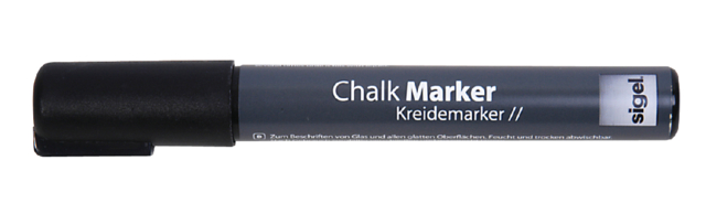 Krijtmarker Sigel whiteboard fluor zwart 1-5mm