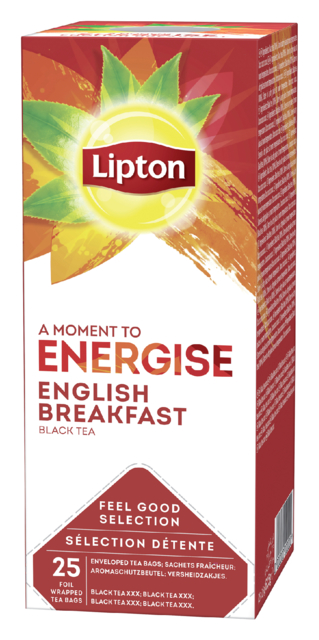 Thé Lipton Energise English Breakfast 25x 1,5g