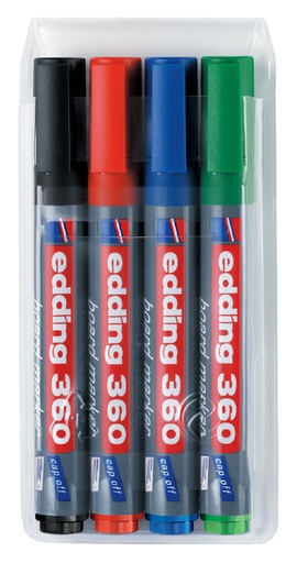 [631029] Whiteboardmarker edding 360 rond 1.5-3mm assorti set à 4 stuks