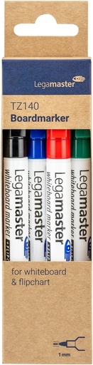 [920330] Whiteboardmarker Legamaster TZ 140 rond 1mm assorti blister à 4 stuks