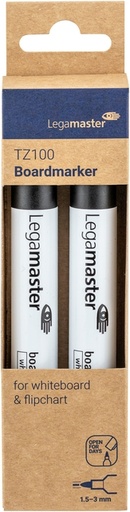 [920371] Whiteboardmarker Legamaster TZ 100 rond 1.5-3mm zwart blister à 2 stuks