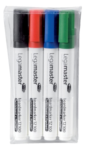 [920319] Whiteboardmarker Legamaster TZ 100 rond 1.5-3mm assorti pak à 4 stuks