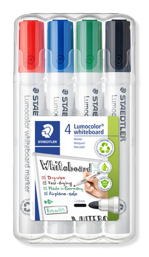 [920399] Whiteboardmarker Staedtler Lumocolor 351 standaard assorti 4 stuks
