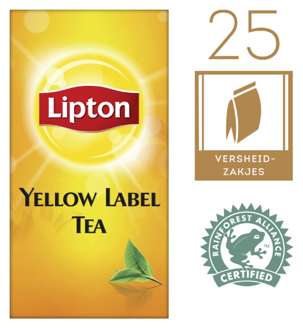 Thé Lipton Yellow Label avec enveloppe 25x 1,5g