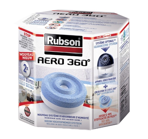 [890619] Recharge absorbeur d'humidité Rubson Aero 360° 2 pièces