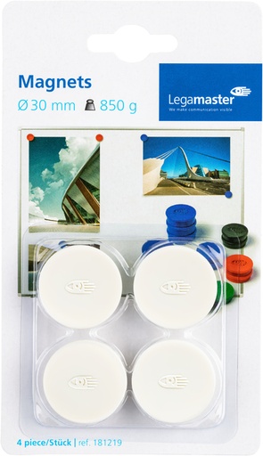 [921950] Aimant Legamaster 30mm 850g blanc 4 pièces