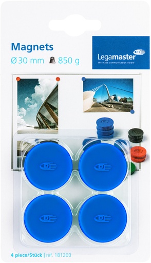 [921953] Magneet Legamaster 30mm 850gr blauw 4 stuks