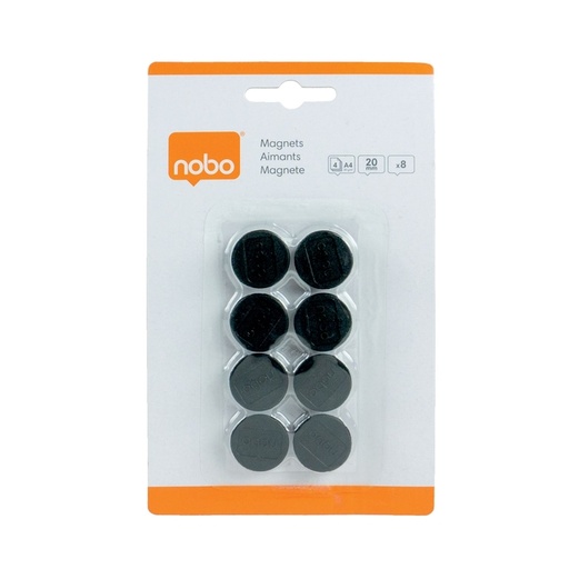 [921901] Magneet Nobo 20mm zwart 8 stuks