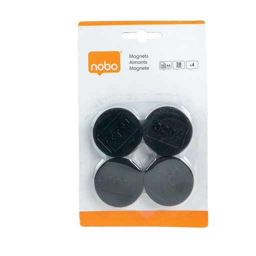[921907] Aimant Nobo 38mm noir 4 pièces