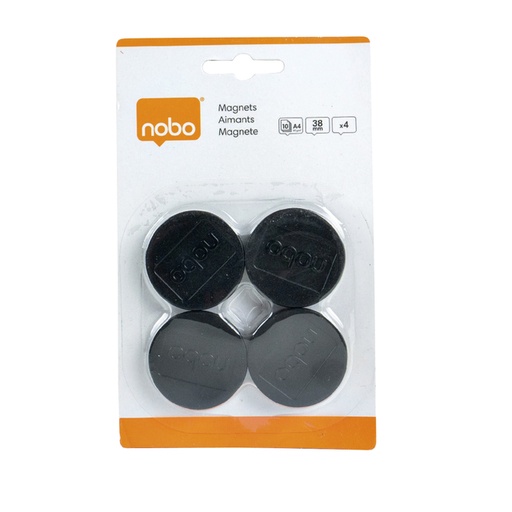 [921907] Magneet Nobo 38mm zwart 4 stuks