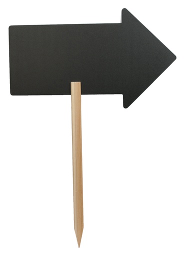 [552010] Ardoise Securit flèche 440x270mm avec pic en bois