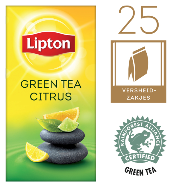 Thé Lipton Balance thé vert agrumes 25x 1,5g