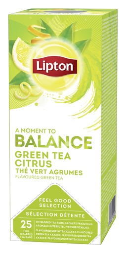 [890024] Thé Lipton Balance thé vert agrumes 25x 1,5g