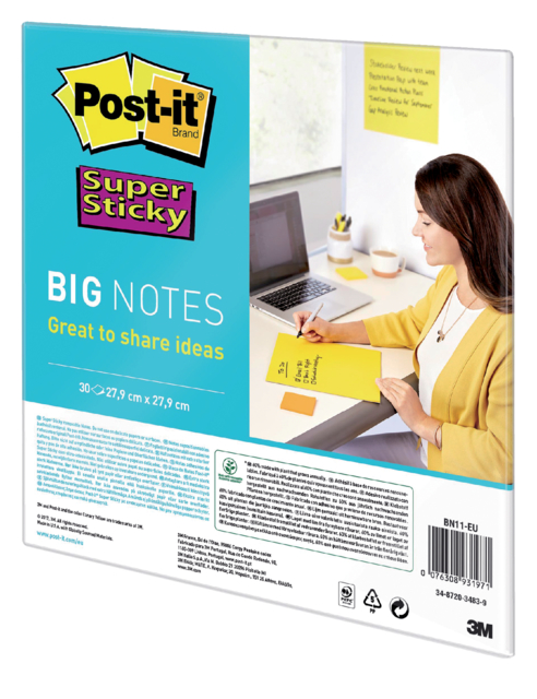 Scrum Big Notes 3M Post-it 27,9x27,9cm jaune