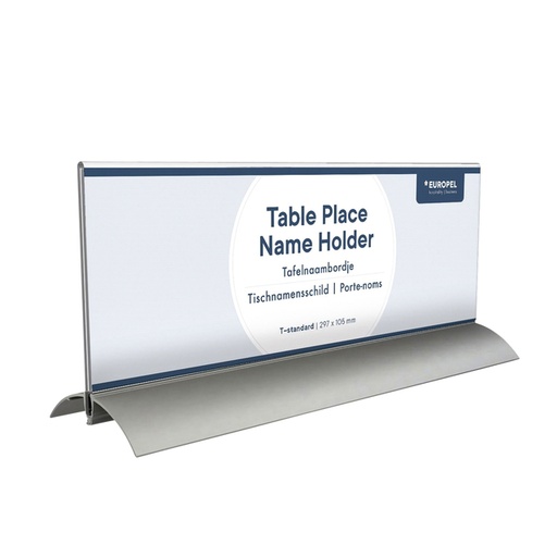 [921047] Tafelnaambord Europel 105x297mm acryl aluminium