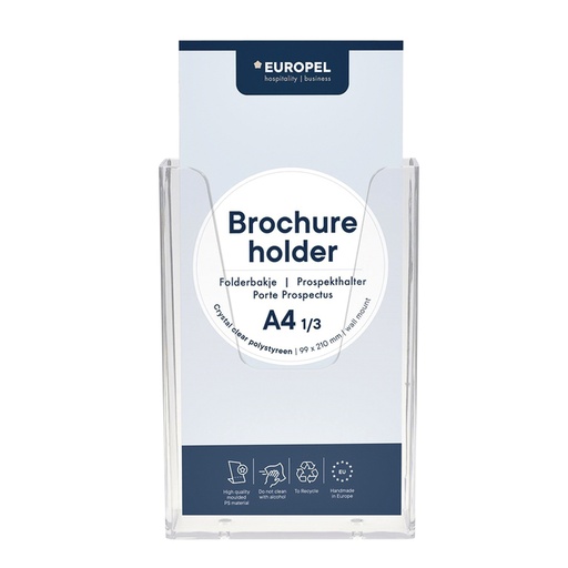 [506445] Porte-brochures mural Europel 1/3 A4 transparent