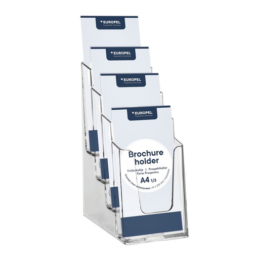 [506453] Porte-brochures Europel 4 compartiments 1/3 A4 acryl
