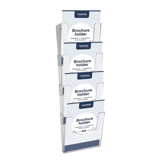 [506454] Folderhouder Europel 4 x A4 wand staand koppelbaar transparant
