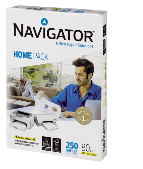 Papier copieur Navigator Homepack A4 80g blanc 250 feuilles