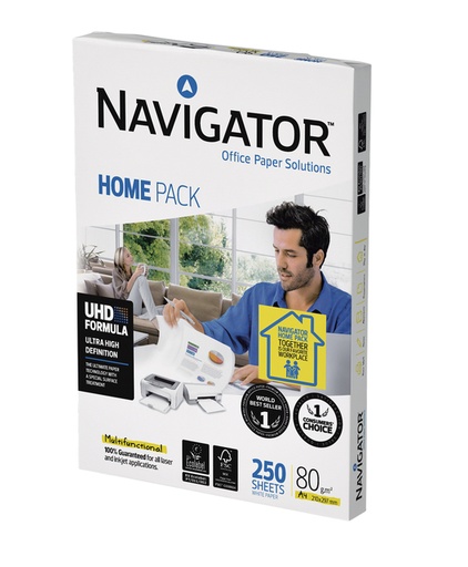 [129096] Papier copieur Navigator Homepack A4 80g blanc 250 feuilles