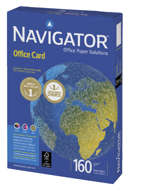 Papier copieur Navigator Office Card A4 160g blanc 250 feuilles