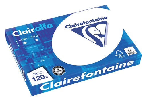 [130040] Kopieerpapier Clairefontaine Clairalfa A4 120gr wit 250 vel