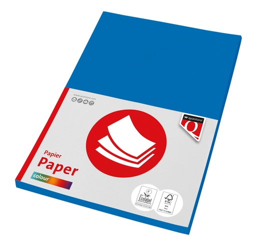 [746113] Papier copieur Quantore Colour A4 120g bleu intense 100 feuilles