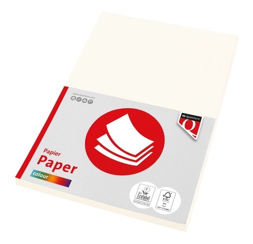 [129706] Papier copieur Quantore Colour A4 160g blanc crème 50 feuilles