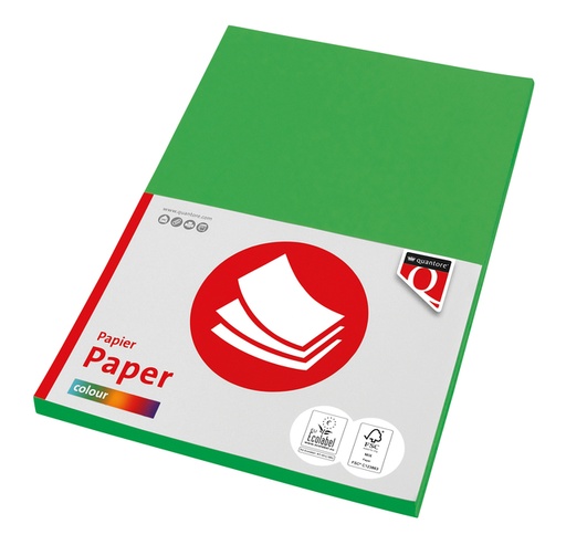 [129710] Papier copieur Quantore Colour A4 160g vert gazon 50 feuilles