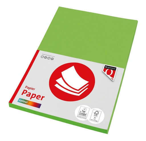 [129687] Papier copieur Quantore Colour A4 160g vert vif 50 feuilles