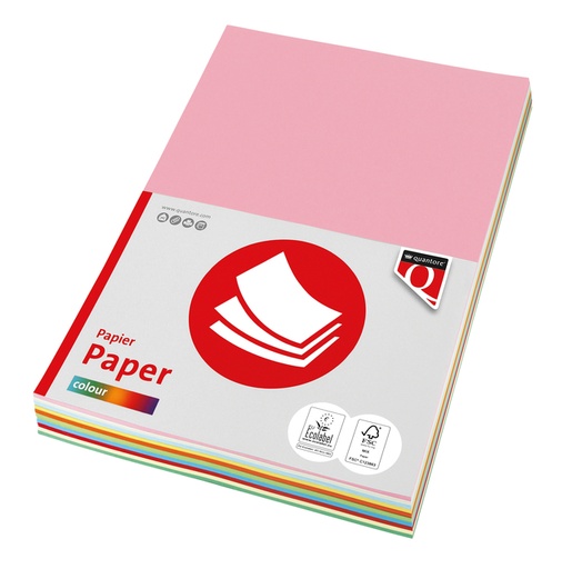 [129431] Papier copieur Quantore Colour A4 160g 10 couleurs x 5 feuilles