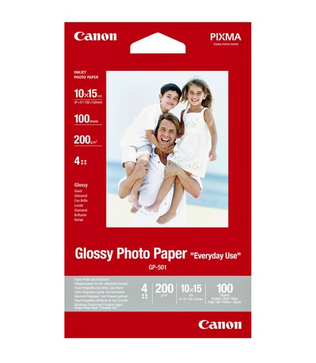 [129405] Papier jet d’encre Canon GP-501 10x15cm 210g brillant 100 feuilles