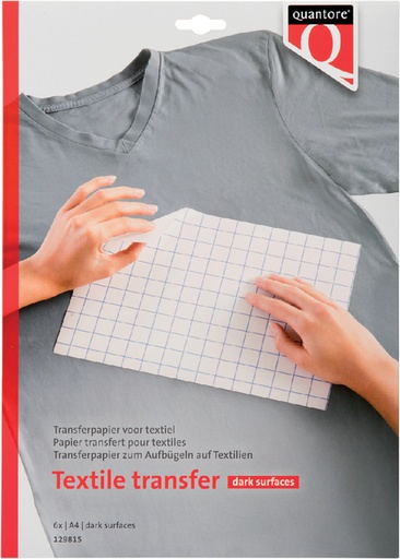 [129815] Papier Transfert jet d'encre textile Quantore vêtement foncé 6 feuilles