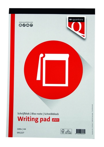 [091227] Schrijfblok Quantore A4 blanco 100vel 60gr