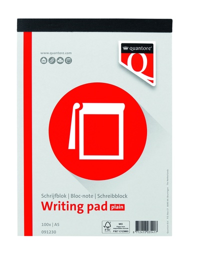 [091230] Bloc-notes Quantore A5 uni 100 feuilles 60g