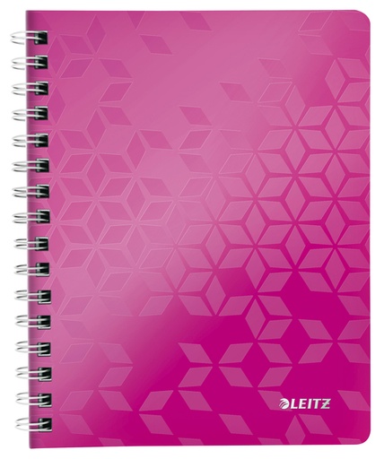 [510107] Notitieboek Leitz WOW A5 spiraal PP lijn roze