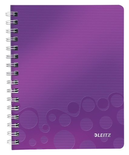 [510111] Notitieboek Leitz WOW A5 spiraal PP lijn paars