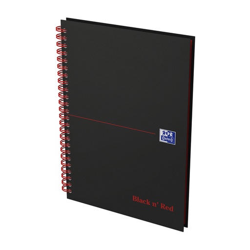 [011502] Spiraalblok Oxford Black n' Red A5 lijn 140 pagina's 80gr
